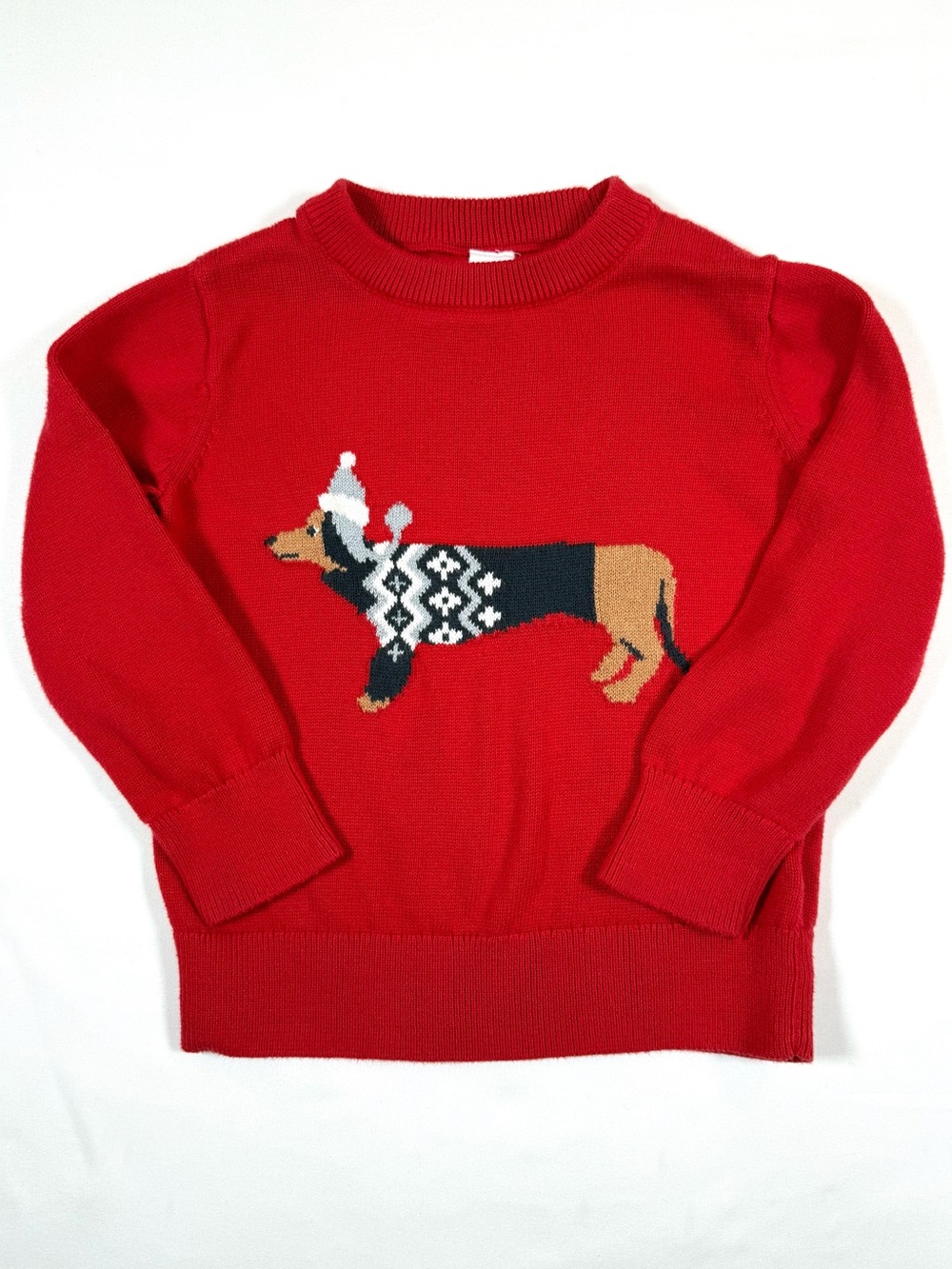 GAP Toddler Dachshund Christmas Sweater 4 Holiday Fair Isle Dog Cottagecore Cute
